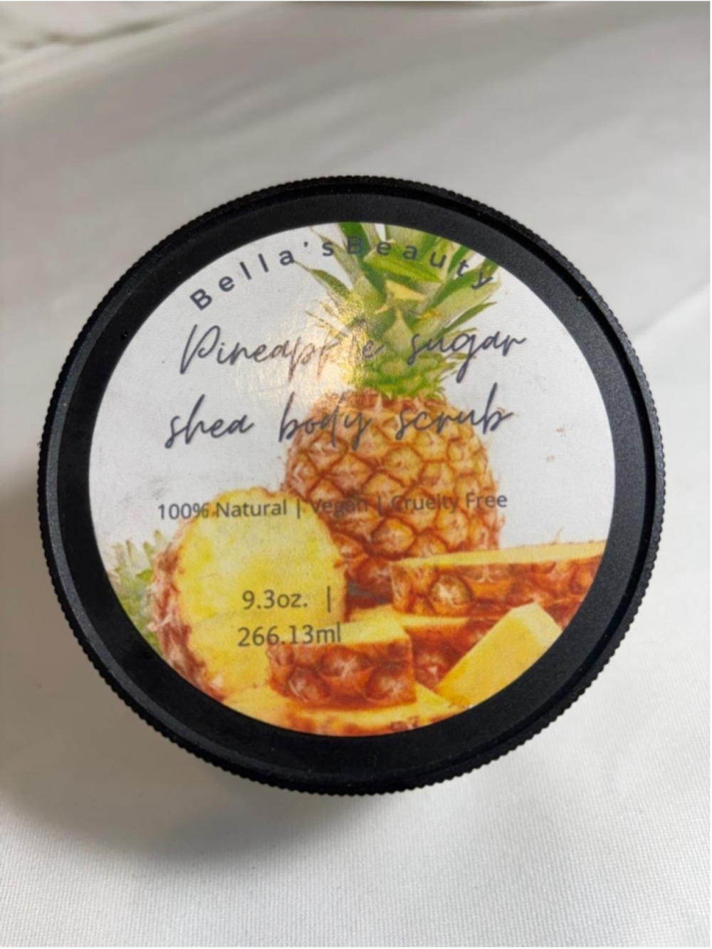 Pineapple Sugar Shea Body Scrub - Vegan 100% Natural Bellas Beauty #V15P x7